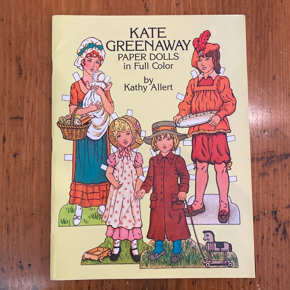 Vintage Kate Greenaway paper dolls color by Kathy Allert